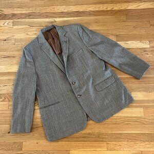 Brooks Brothers 1818 Fitzgerald Tan Plaid Wool Blazer Sport Coat Jacket - 48R